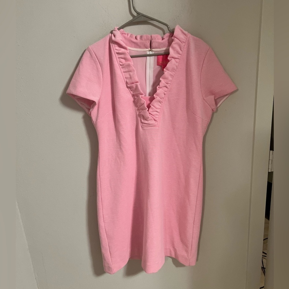 NWT LILLY PULITZER Tisbury Stripe Ruffle Neck Dress - Picture 3 of 10